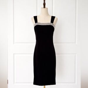 DKNY Black Embellished Neck Mini Dress | Size 2 | NWT